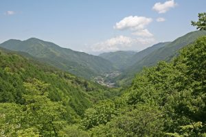 On trek - view of Kiso Valley, Japan