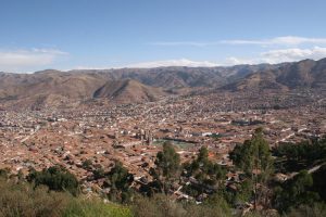 View of Cuzco and Andes Mountain Range