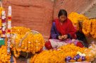 Women selling hand-made flower necklaces in Durbar Square. M.Sheytanova