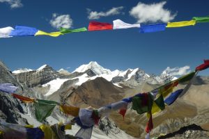 Mountains and prayer flags