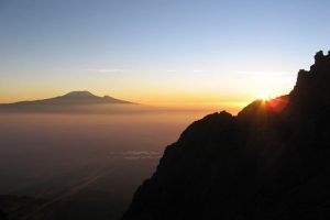 Mount Kilimanjaro seen from Mount Meru at dawn. Image by S Findlay