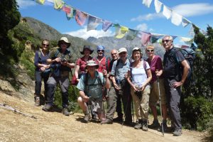 Group of happy trekkers