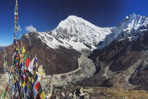 Views from Kyanjin Ri to Langtang Lirung on the acclimatisation trek in Nepal