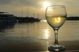 Sampling some local wine with a sea view