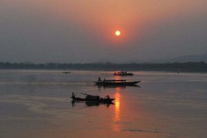 Sunset over Brahmaputra River