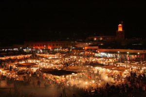 Marrakesh souk at night