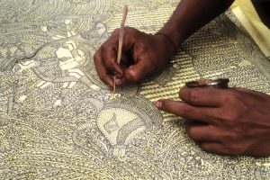 Traditional textile painting work