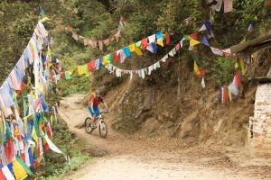 Cycling up to the Tiger's Nest Monastery in Bhutan