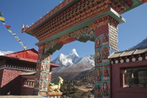 View of Ama Dablam from Thyangboche Gompa. Image by K Fry
