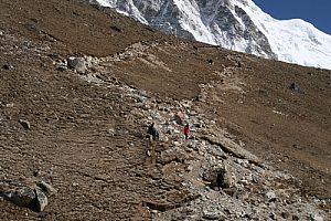 Trek to Kala Pattar from Gorak Shep. Image by K Martin