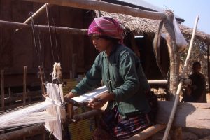 Akha woman weaving