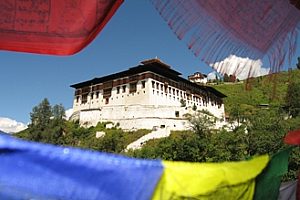Paro Dzong through prayer flags.  Image by N Sloman