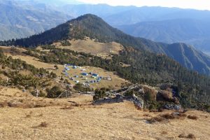 View of campsite on the Bumdra trek