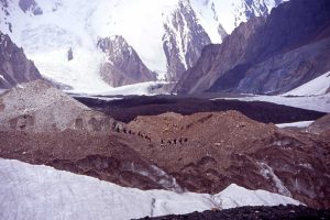 Trekkers returning to Concordia from K2 Base Camp. Image by J Turner