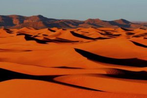 Red sand dunes on trek