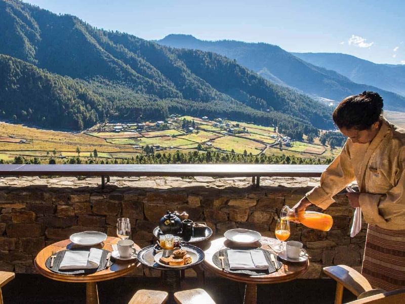 Breakfast on the terrace  @gangteylodge